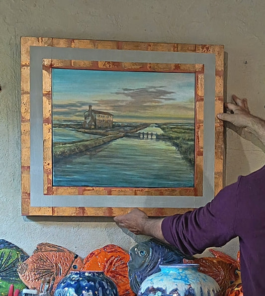 Tramonto in Laguna – Quadro Originale Olio e Acrilico su Tela | Lorenzo Usicco