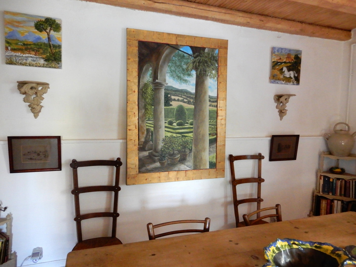 Quadro Sotto le Arcate ambientato - dipinto originale Lorenzo Usicco arte italiana olio e acrilico su tela dipinto a mano