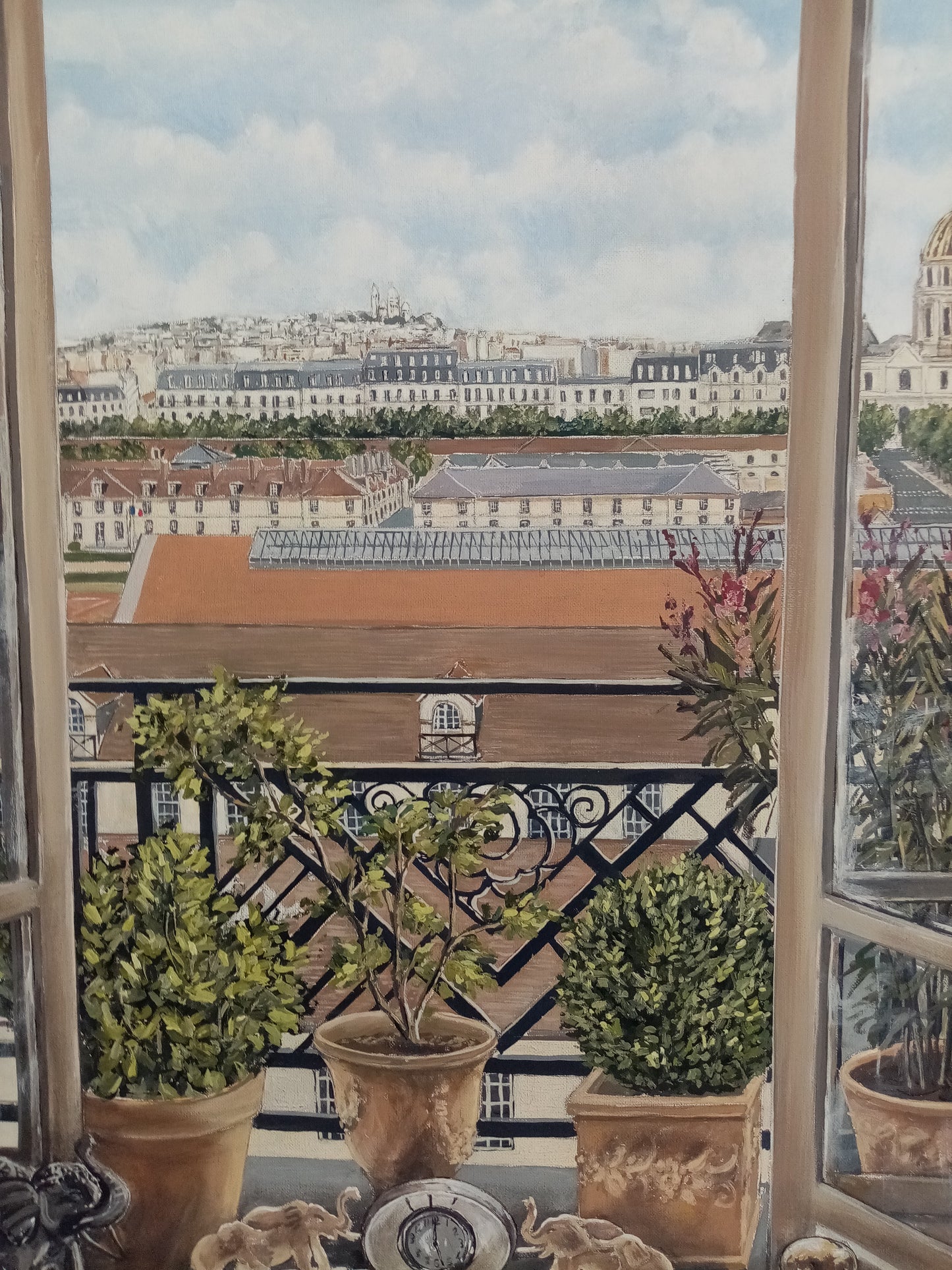 École militaire. paesaggio di Parigi, quadro moderno evocativo, romantico architettonico.