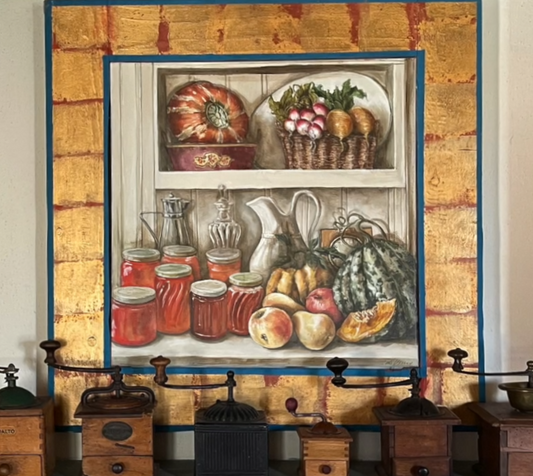 Quadro Le Marmellate di Lorenzo Usicco - natura morta contemporanea olio e acrilico su tela dipinta a mano