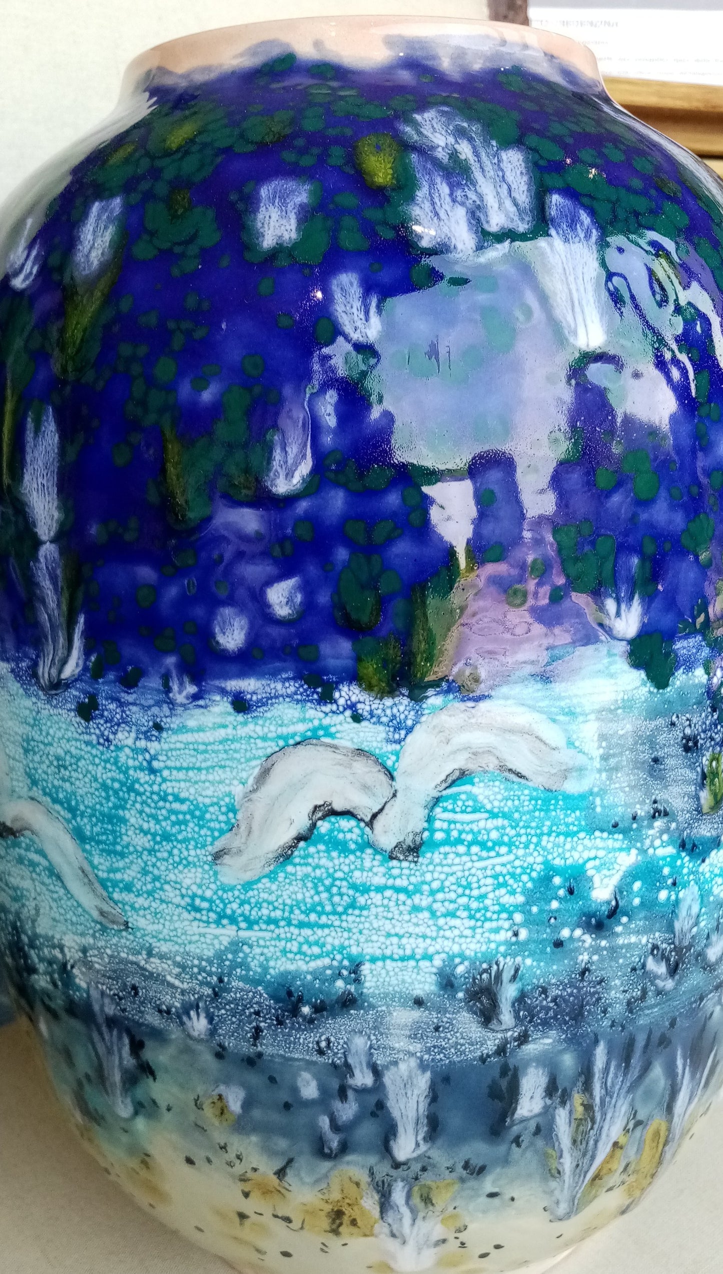 Vaso Gabbiani Ceramica Artistica Fatta a Mano al Tornio | Casal dei Pruni Déco