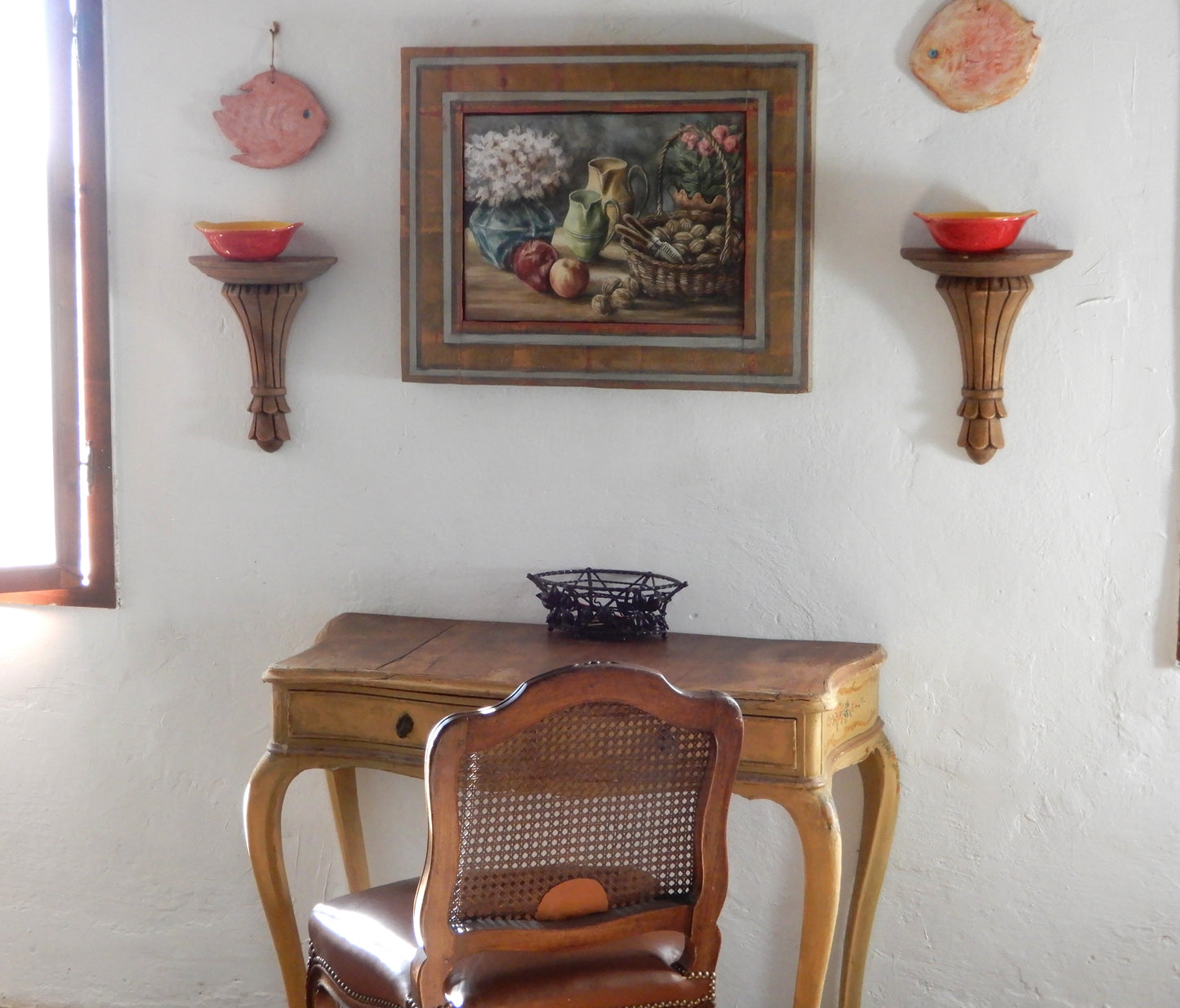 quadro, natura morta olio e acrilico, arte figurativa, con mele e noci, Casal dei Pruni Déco, arte figurativa contemporanea