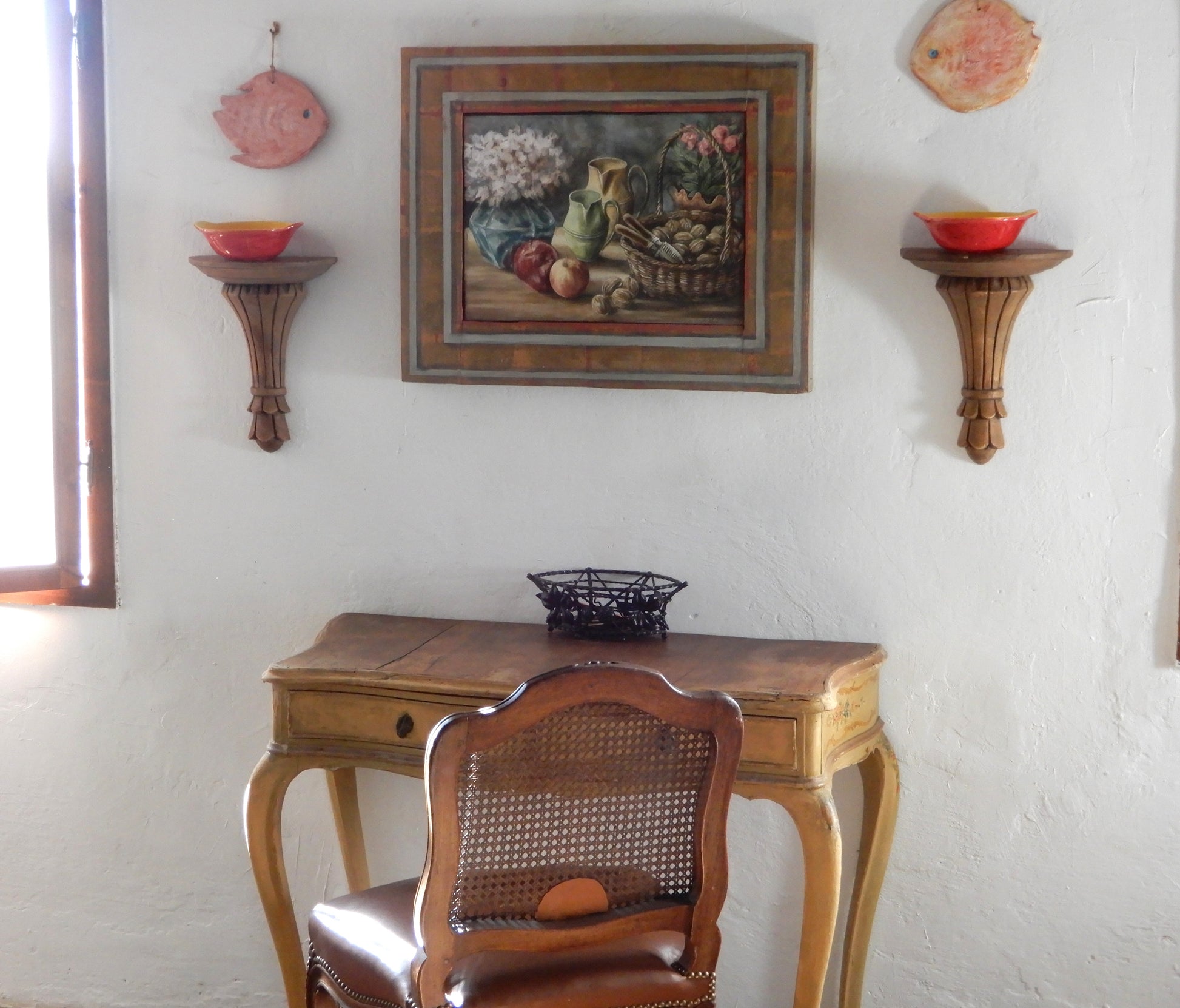 quadro, natura morta olio e acrilico, arte figurativa, con mele e noci, Casal dei Pruni Déco, arte figurativa contemporanea