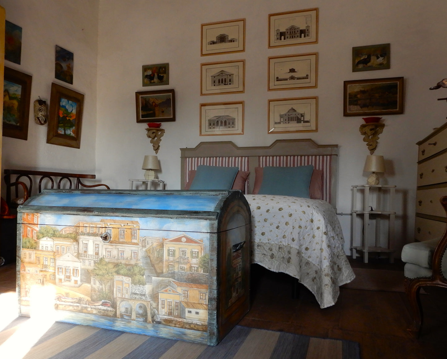 Baule_fine_1700_dipinto_con_paesaggi_marini Casal dei Pruni Déco