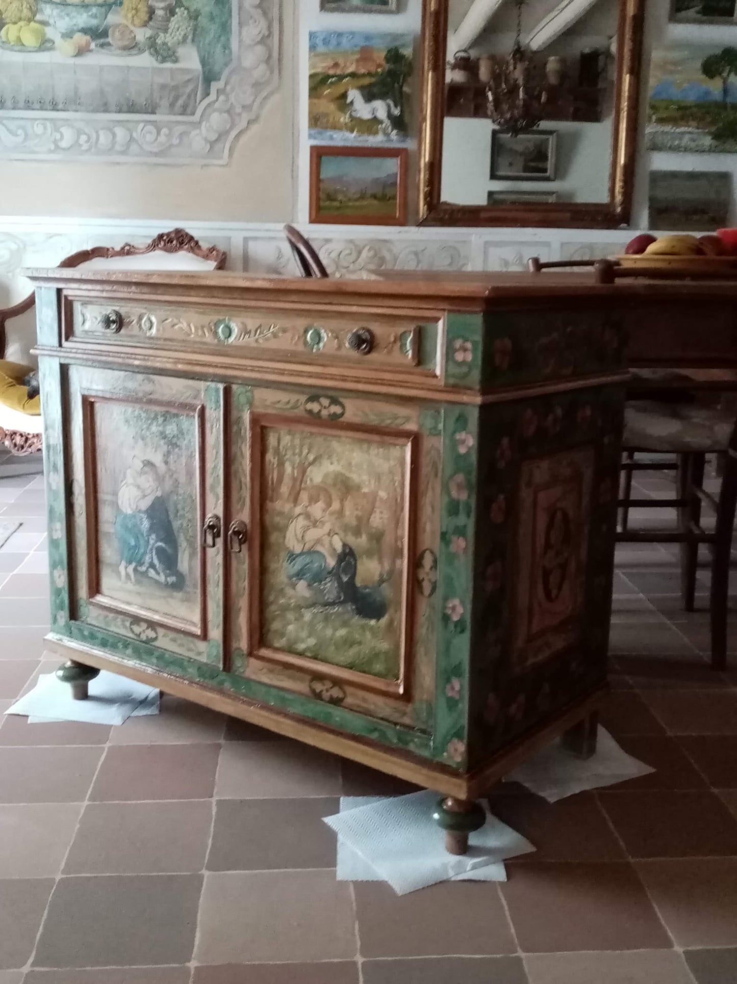 🔴 VENDUTO – Credenzina Antica Fine 1800 – Mobile d'Arte Unico
