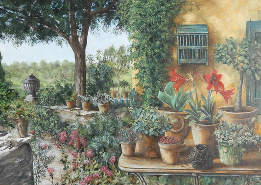  "Quadro Giardino Segreto di Lorenzo Usicco, Olio e Acrilico su tela , paesaggio  