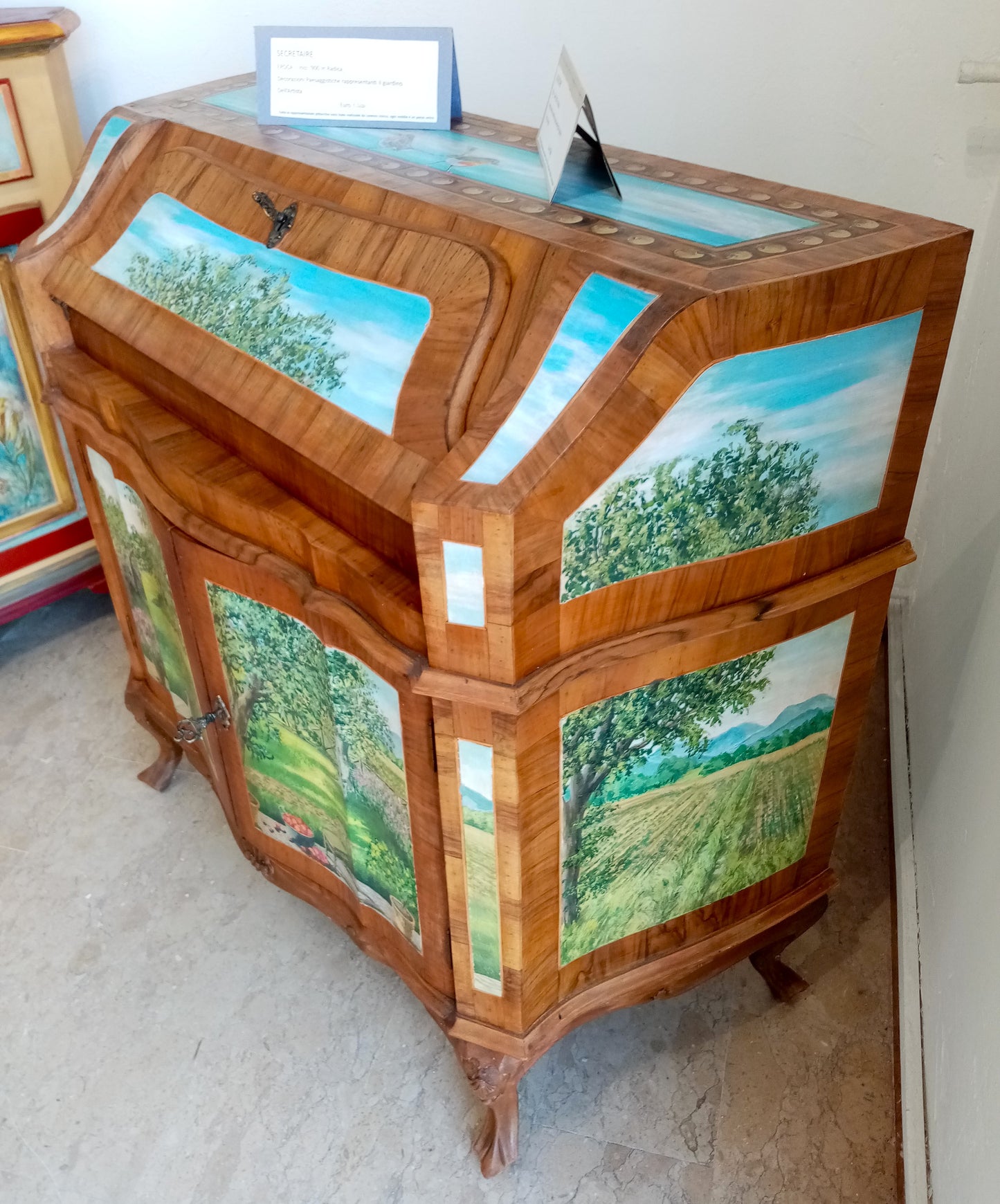 Secretaire Epoca inizi '900 Ad Intarsio - Mobile decorato a Mano