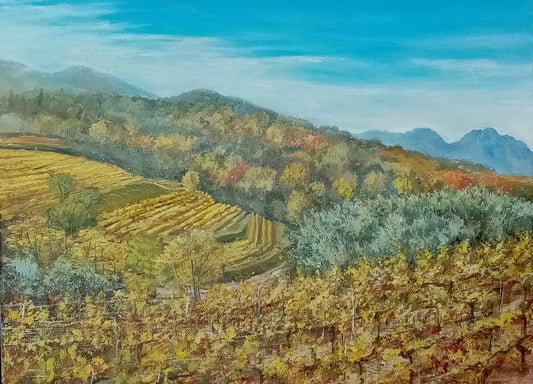Filari d’Autunno – Olio e Acrilico su tela – Artista pittore Lorenzo Usicco