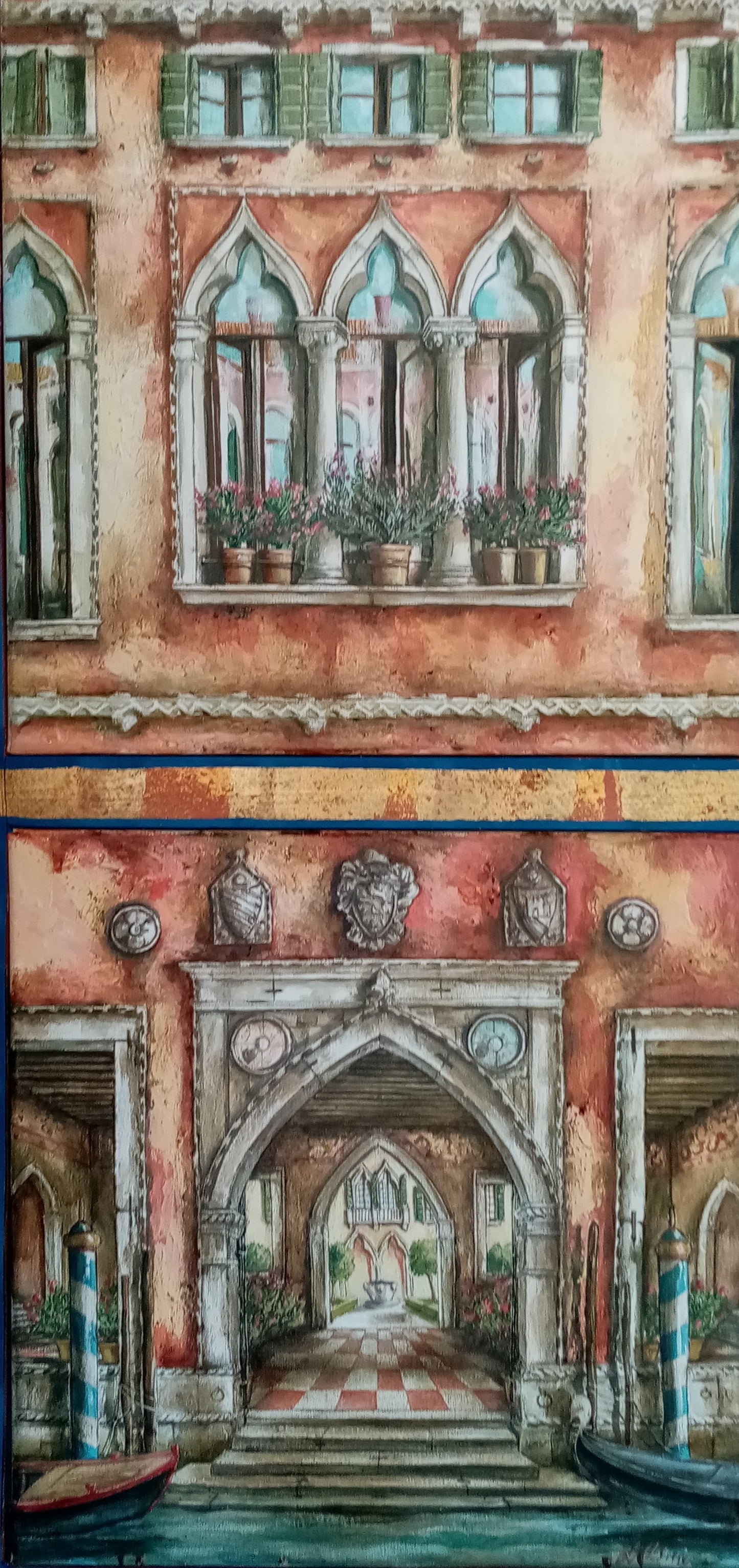 La mia Venezia – Quadro Originale di Lorenzo Usicco | Olio e Acrilico su Due Tele 60x104 cm