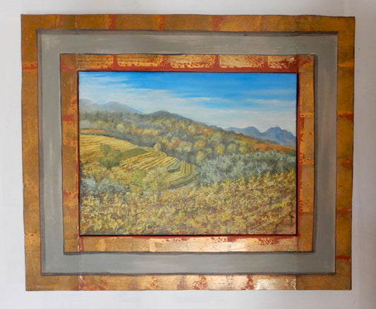 Quadro_dipinto_a_mano_da_Lorenzo_Usicco_figurativo, contemporaneo paesaggio autunnale