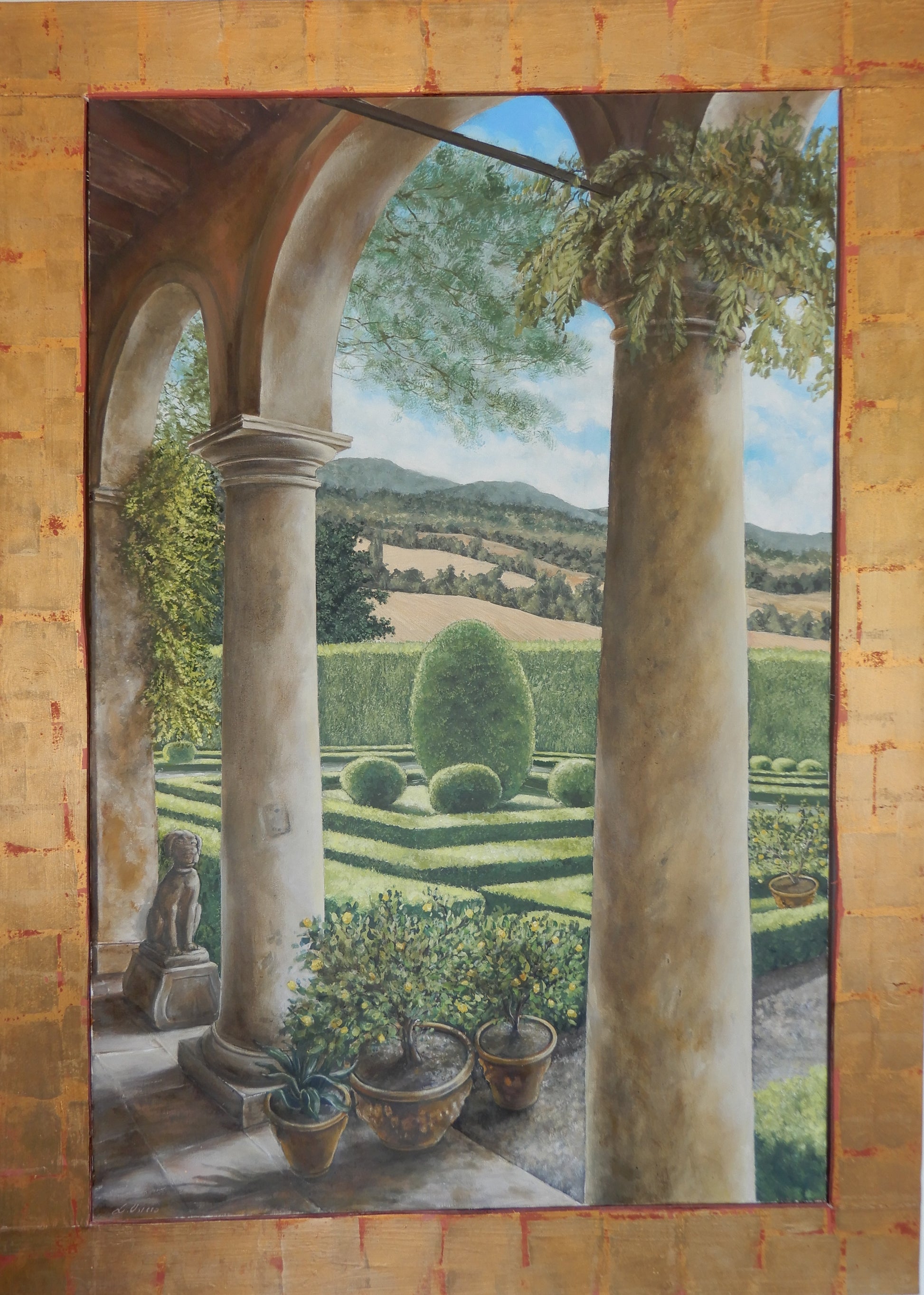 Quadro Sotto le Arcate con cornice artigianale originale inclusa