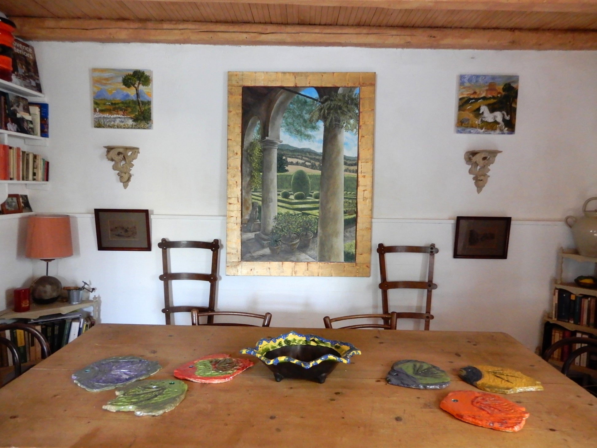 Sous les arches - Huile et acrylique sur toile, opera unica arte italiana, interni pieni di fascino e eleganza, unique work of Italian art, interiors full of charm and elegance