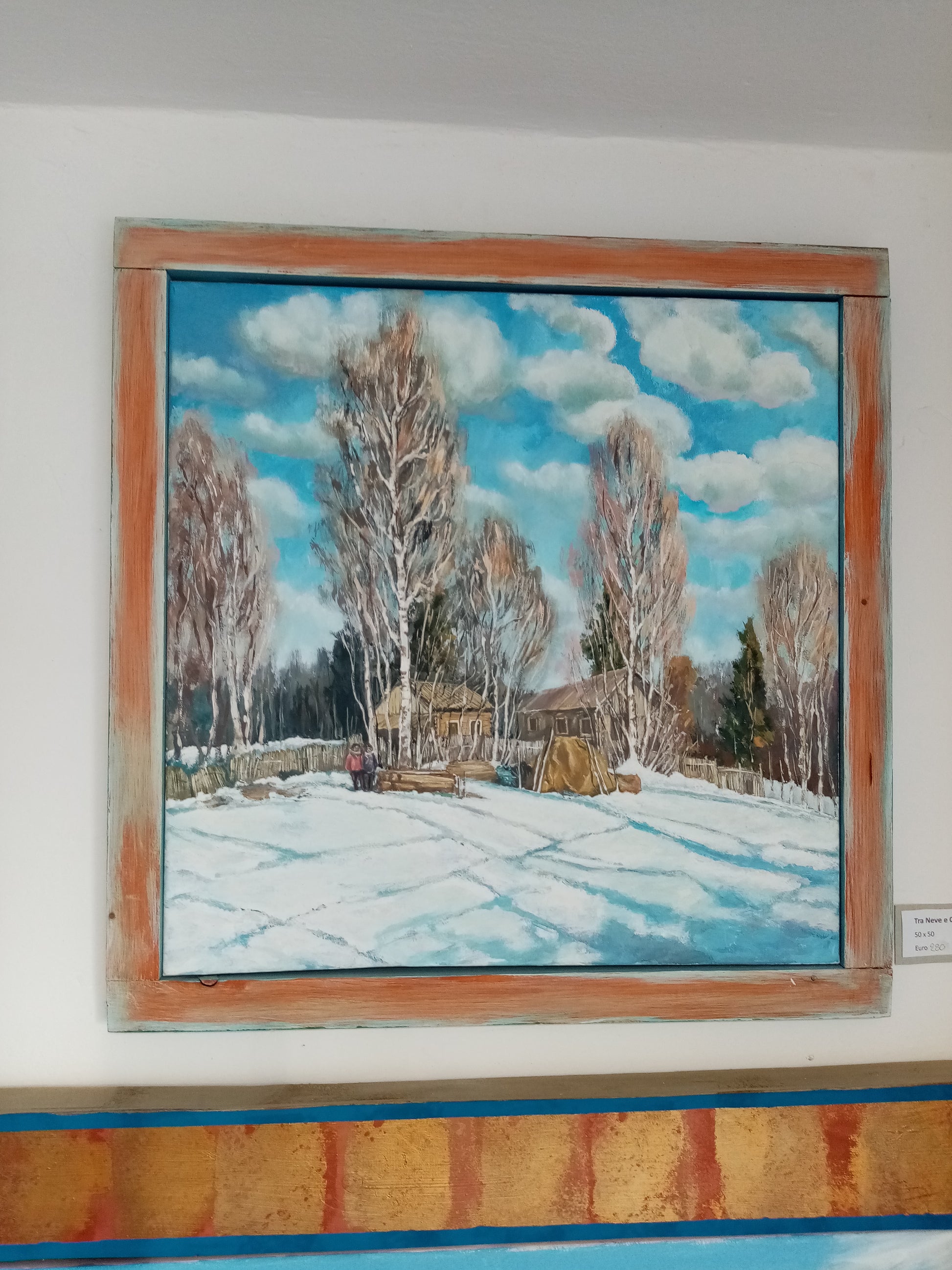 Tra cielo e neve olio su tela  arte italiana , realizzata a mano da Lorenzo Usicco, 