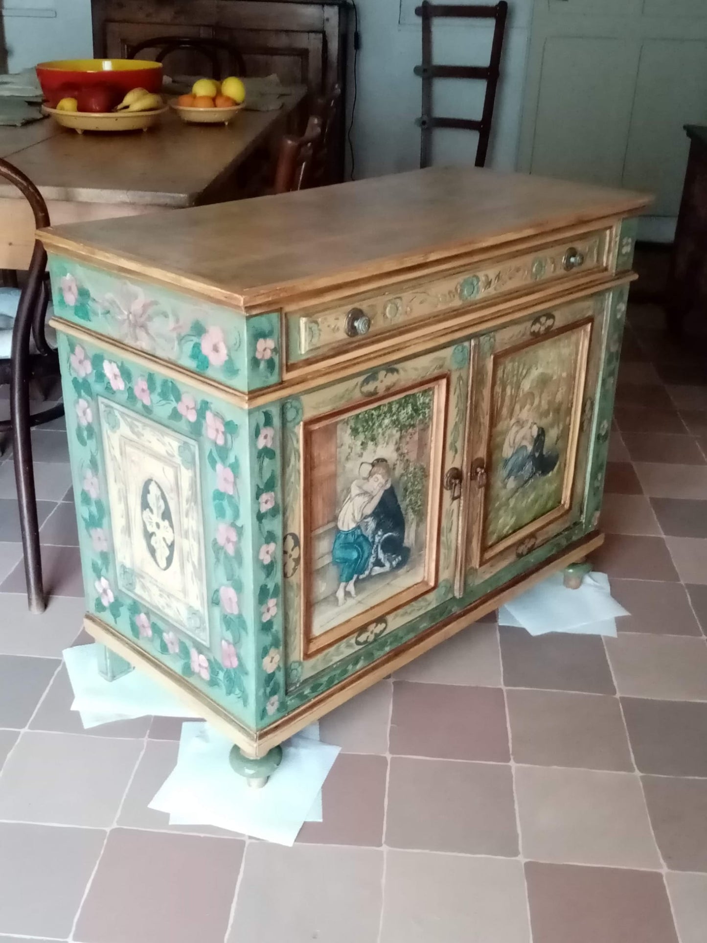 🔴 VENDUTO – Credenzina Antica Fine 1800 – Mobile d'Arte Unico