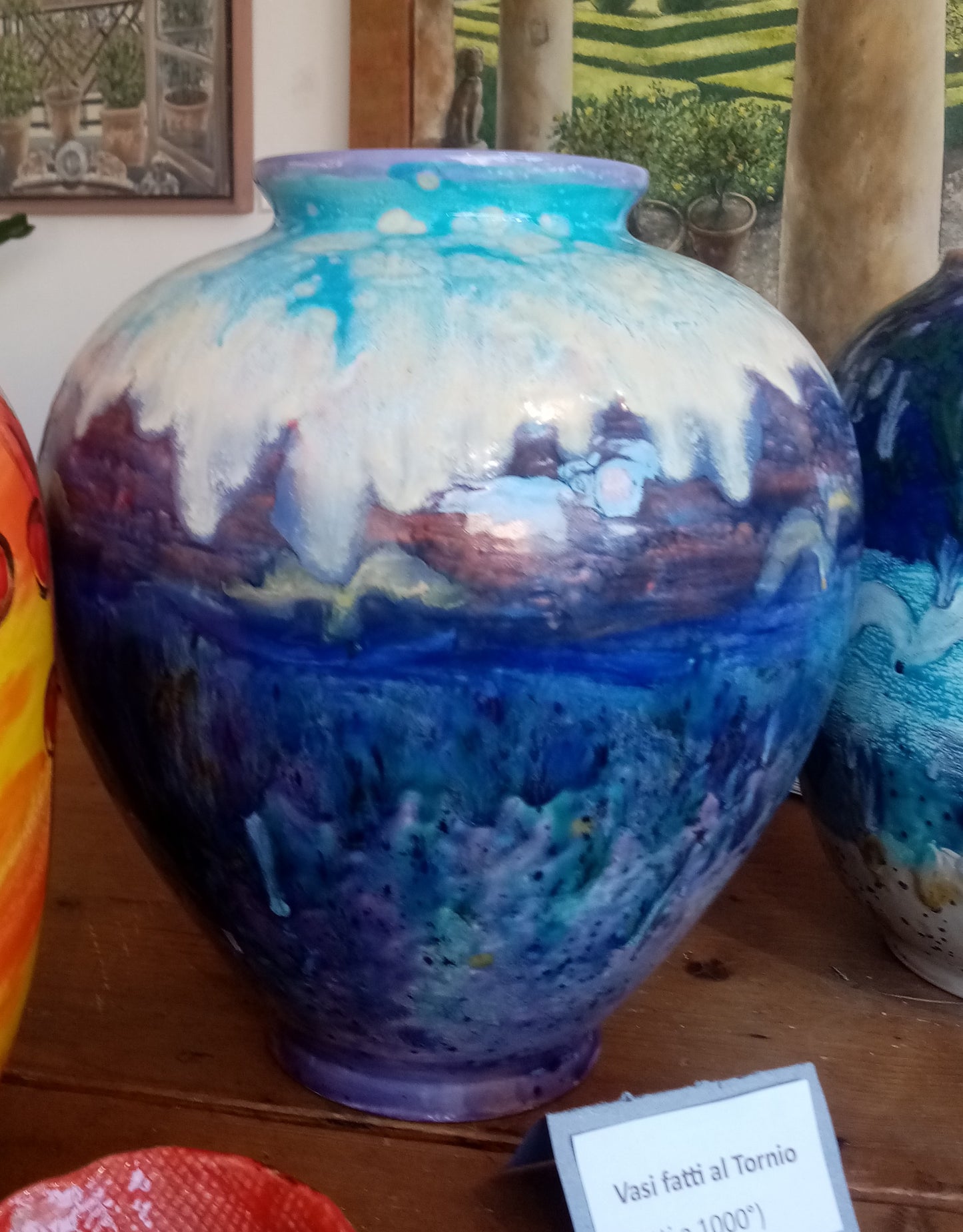 Vaso in ceramica cielo per arredamento casa - ambientazione