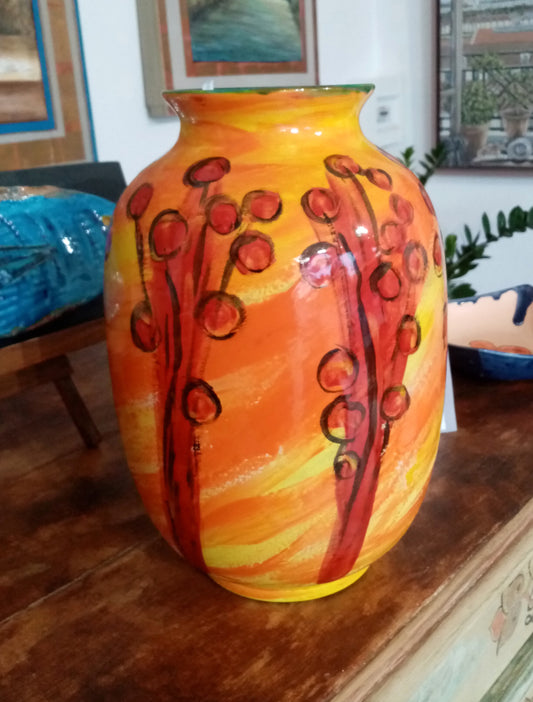 Vaso in Ceramica Mele Rosse Fatto a Mano